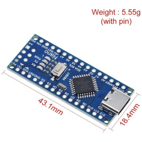 Arduino Nano V3 ATmega328P Development Board with USB Type-C Interface | Compatible with Arduino IDE - Image 2